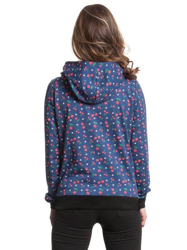 Nastrovje Potsdam Pussy Deluxe Cat Paws & Cherries Damen Schalkragenpullover blau allover 50% Rabatt für begrenzte Zeit