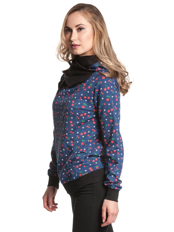 Nastrovje Potsdam Pussy Deluxe Cat Paws & Cherries Damen Schalkragenpullover blau allover 50% Rabatt für begrenzte Zeit