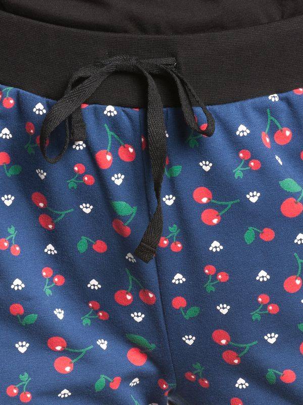 Nastrovje Potsdam Pussy Deluxe Cat Paws & Cherries Damen Sweathose blau allover Rabatte dieses Monats