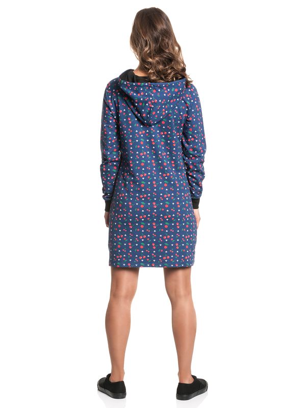 Nastrovje Potsdam Pussy Deluxe Cat Paws & Cherries Damen Sweatkleid blau allover 2025