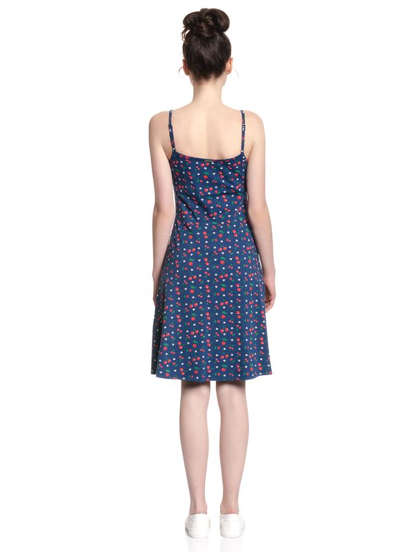 Nastrovje Potsdam Pussy Deluxe Cat Paws & Cherries Damen Spaghettikleid blau allover Online