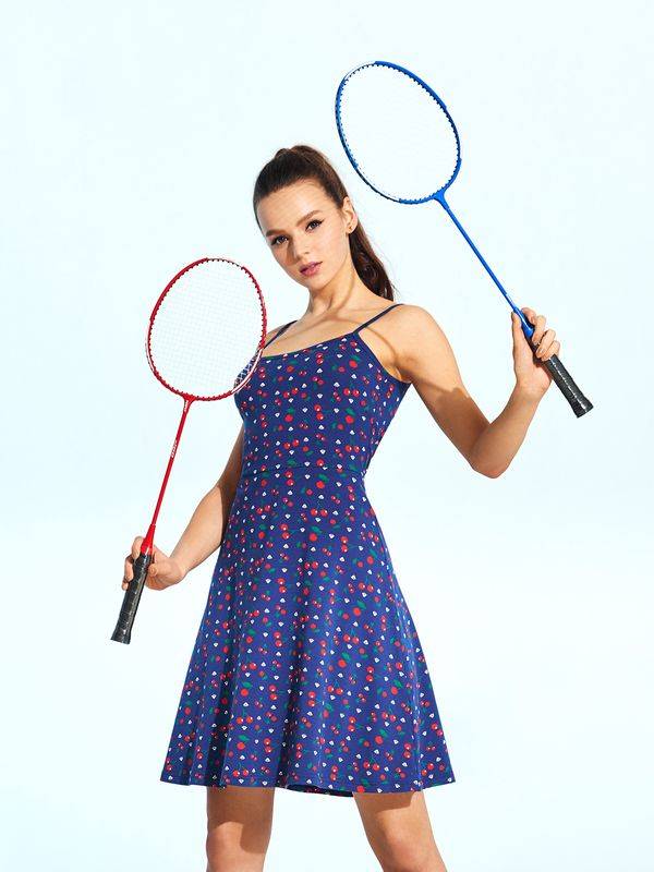Nastrovje Potsdam Pussy Deluxe Cat Paws & Cherries Damen Spaghettikleid blau allover Online