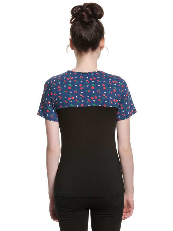 Nastrovje Potsdam Pussy Deluxe Cat Paws & Cherries Damen T-Shirt schwarz/allover Outlet