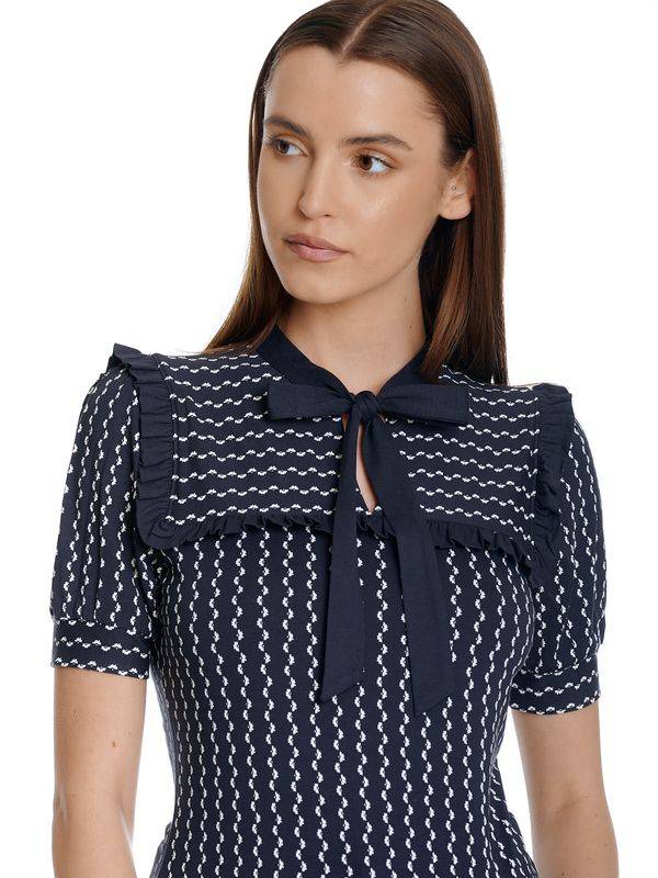 Nastrovje Potsdam Vive Maria Romantic Sailor Damen Blusenshirt blau allover Flash Sale