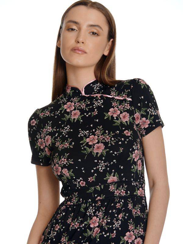 Nastrovje Potsdam Vive Maria Hibiscus Asia Damen A-Linien-Kleid schwarz allover Preisnachlass