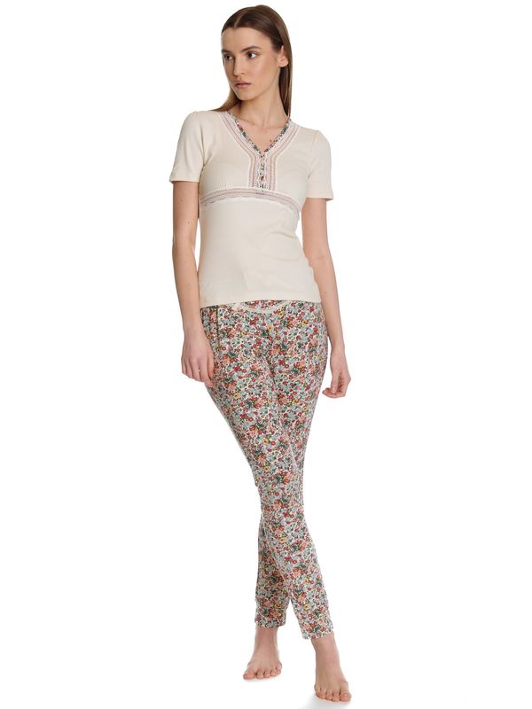 Nastrovje Potsdam Vive Maria French Flower Damen Pyjama creme/allover