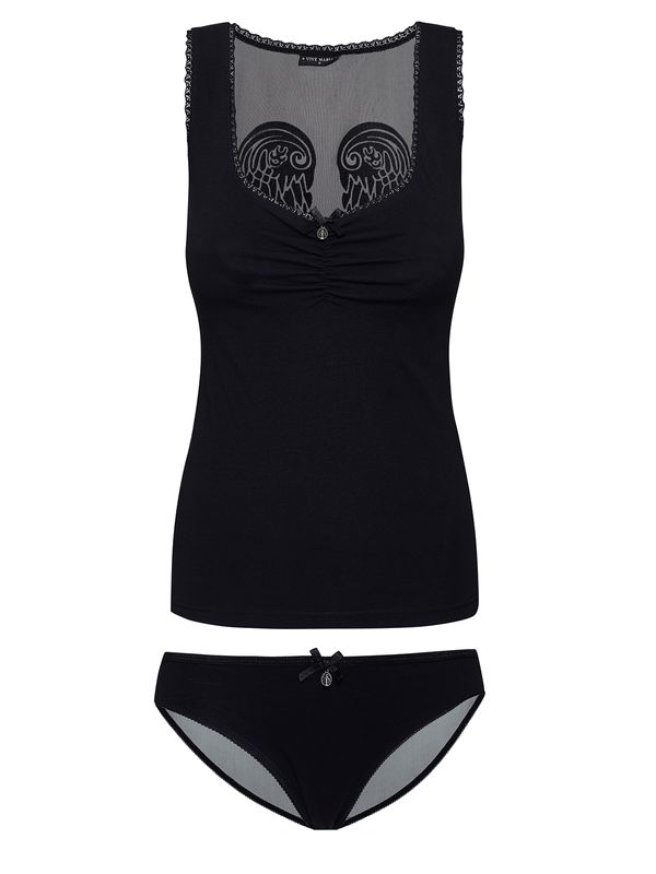 Nastrovje Potsdam Vive Maria Flying Girl Damen Wäscheset: Top mit Panty schwarz Exklusive Angebote