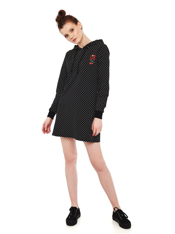 Nastrovje Potsdam Pussy Deluxe Cherries Dots Damen Sweatkleid schwarz allover Blitzangebot