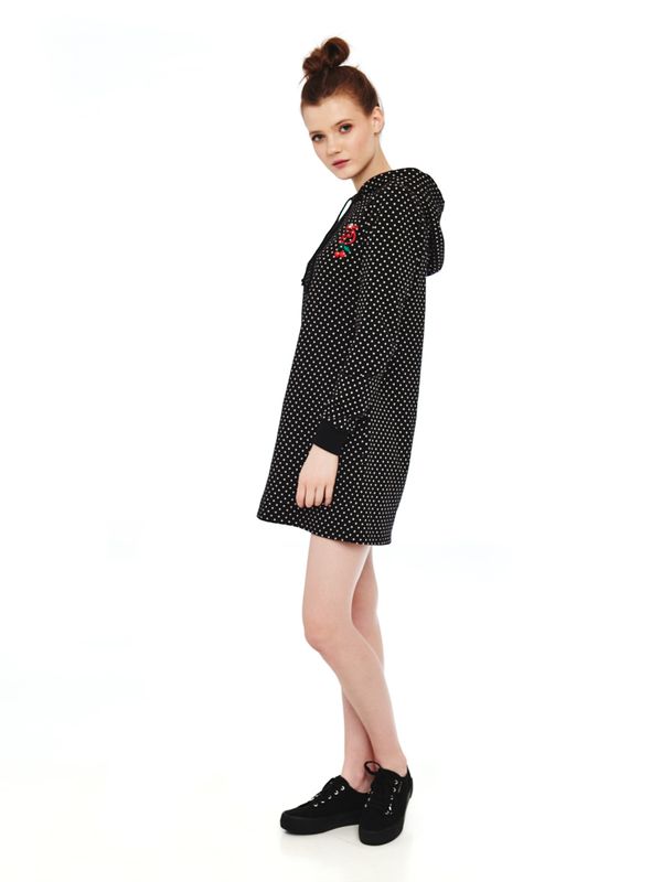 Nastrovje Potsdam Pussy Deluxe Cherries Dots Damen Sweatkleid schwarz allover Blitzangebot