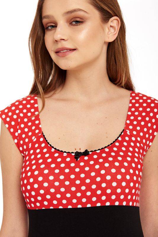 Nastrovje Potsdam Pussy Deluxe Red Dots Basic Shirt schwarz / rot allover Tägliche Deals