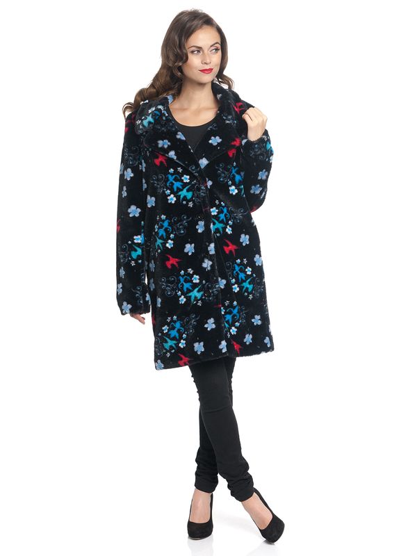 Nastrovje Potsdam Pussy Deluxe Blossom Coat Damen Wintermantel schwarz allover Begrenzte Freigabe