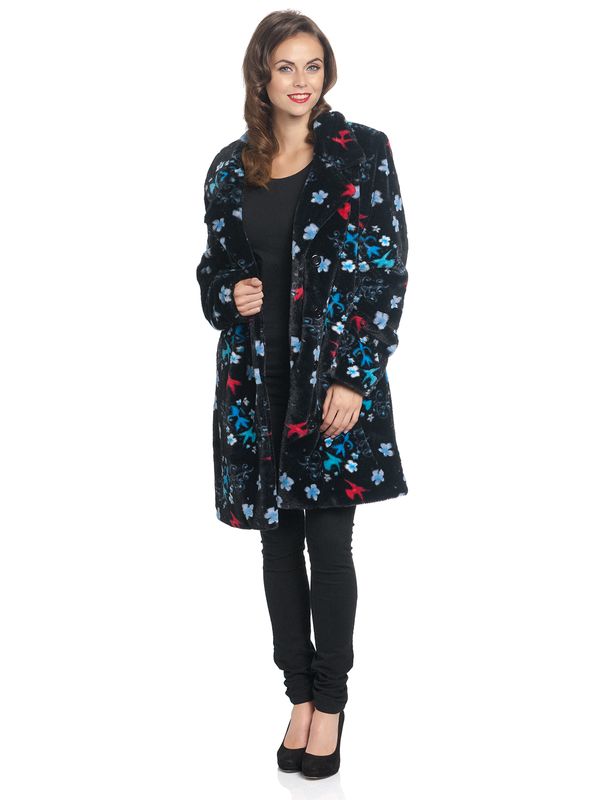 Nastrovje Potsdam Pussy Deluxe Blossom Coat Damen Wintermantel schwarz allover Begrenzte Freigabe