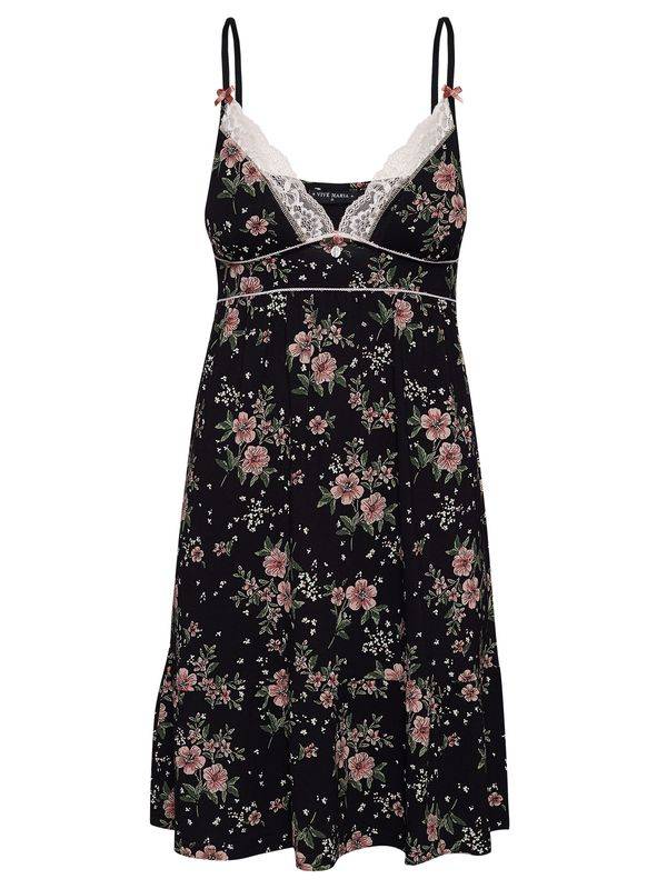 Nastrovje Potsdam Vive Maria Hibiscus Dream Damen Negligée schwarz allover Clearance-Verkauf