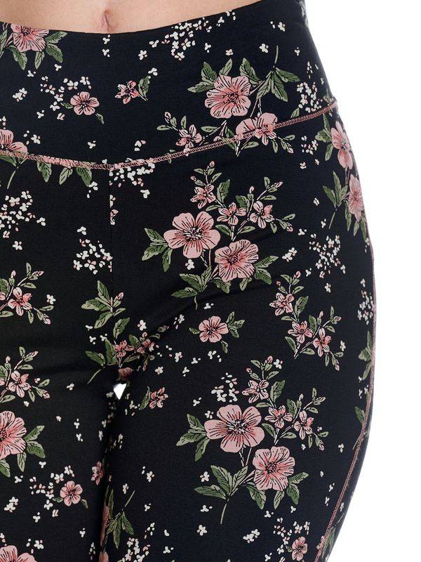 Nastrovje Potsdam Vive Maria Hibiscus Love Damen Leggings schwarz allover Fabrikladen