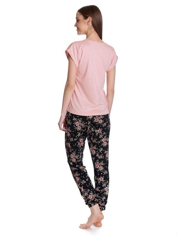 Nastrovje Potsdam Vive Maria Hibiscus Dream Damen Pyjama lightpink/schwarz allover Speichern exportieren