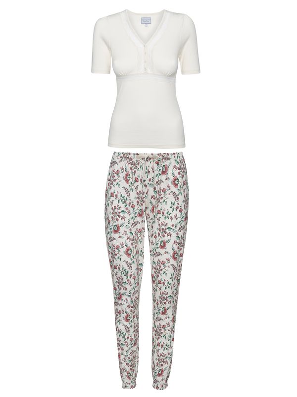 Nastrovje Potsdam Vive Maria Hidden Garden Damen Pyjama creme/allover 50% Rabatt für begrenzte Zeit