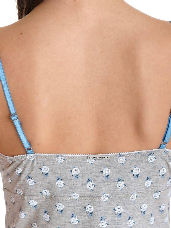 Nastrovje Potsdam Vive Maria Blue Love Damen Wäscheset: Top mit Slip grau meliert allover Auslauf
