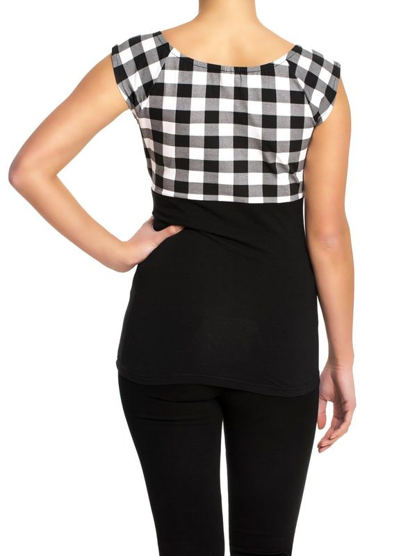 Nastrovje Potsdam Pussy Deluxe Evie Plaid Damen T-Shirt schwarz/weiß Meist gekauft