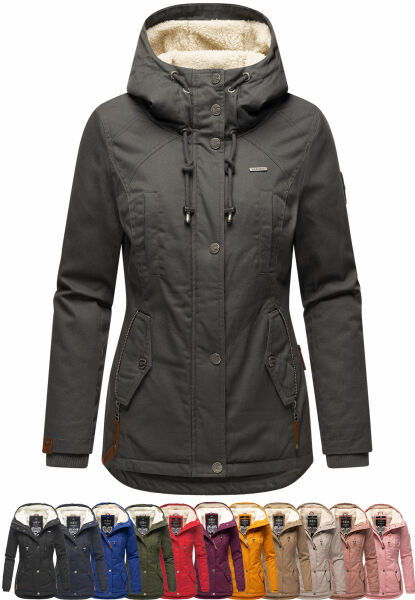 Navahoo Bikoo Damen gefütterte Winterjacke mit Teddyfell