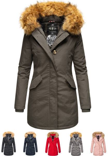 Navahoo Karmaa-Princess Damen Parka Winterjacke mit Fellkragen