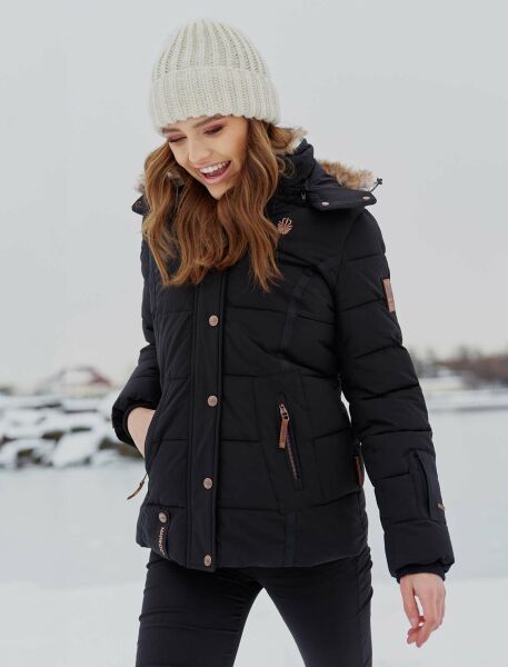 Navahoo Nekoo warm gefütterte Damen Winterjacke mit Kunstfell Heißer Verkauf