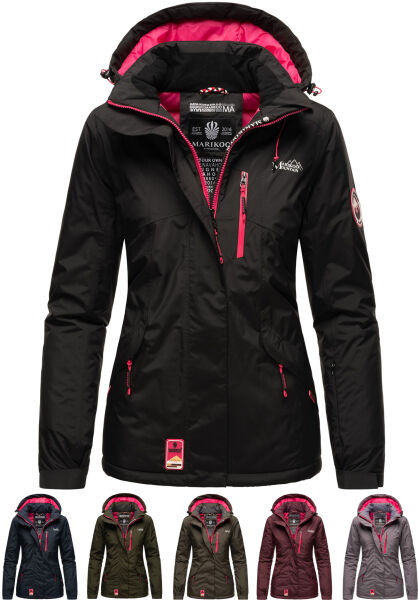 Navahoo Rabeaa Damen Winter Jacke Kurz Winterjacke Outdoor Kapuze gefüttert