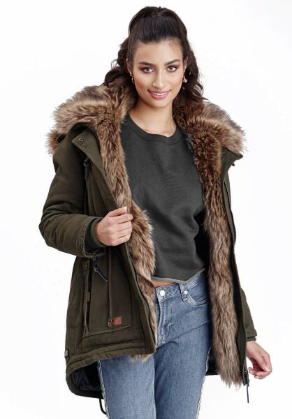 Navahoo Navahoo Daria Damen Parka Jacke mit Kunstfellkragen JETZT KAUFEN