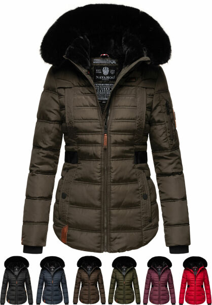 Navahoo Navahoo Melikaa Damen Winterjacke mit Kunstfellkragen & Kapuze