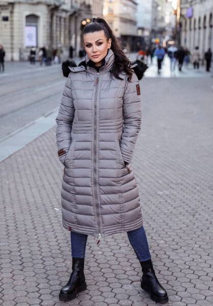 Navahoo Navahoo Umay Damen lange Winterjacke mit Fellkragen Sonderangebote