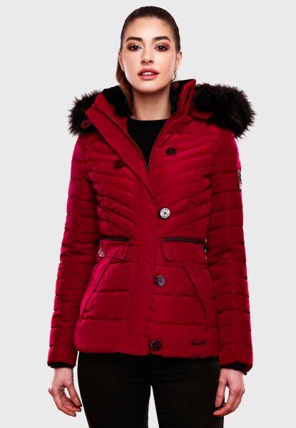 Navahoo Navahoo Wisteriaa Damen Winter Steppjacke mit Kapuze und Fellkragen VIP-Rabatte
