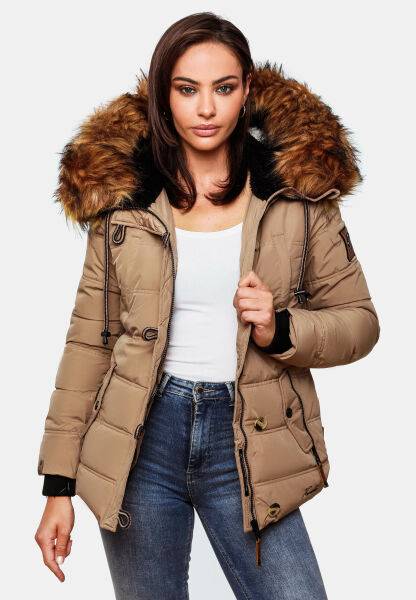 Navahoo Navahoo Zoja Damen gespteppte Jacke mit Teddyfell Letzte 3 Tage