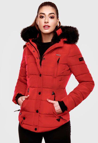 Navahoo Lotusblüte warme Damen Winterjacke gesteppt mit Kunstfell Online