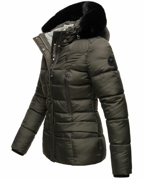 Navahoo Loveleen Damen Winter Steppjacke mit Teddyfell und Fellkragen Outlet