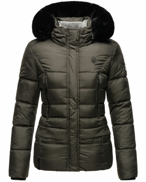 Navahoo Loveleen Damen Winter Steppjacke mit Teddyfell und Fellkragen Outlet