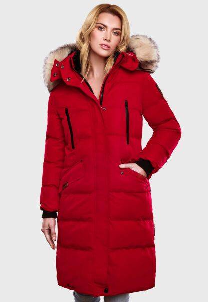 Navahoo Schneesternchen Damen lange Winter Steppjacke mit Kapuze