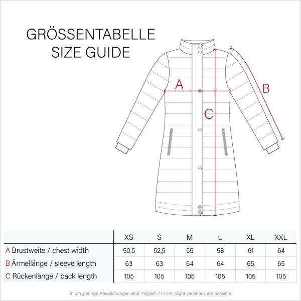 Navahoo Schneesternchen Damen lange Winter Steppjacke mit Kapuze Auslauf