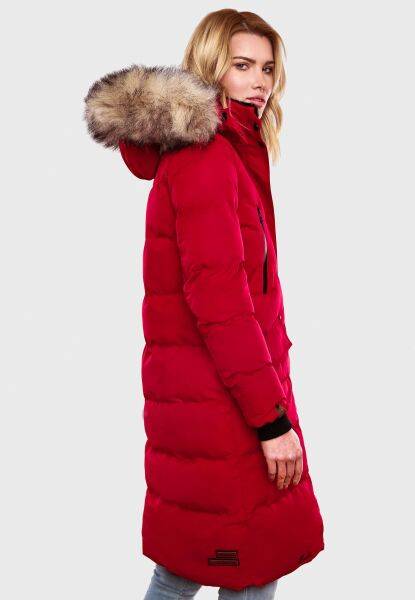 Navahoo Schneesternchen Damen lange Winter Steppjacke mit Kapuze Auslauf