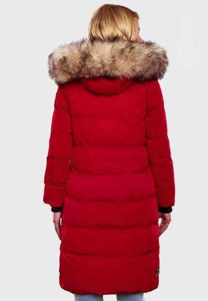 Navahoo Schneesternchen Damen lange Winter Steppjacke mit Kapuze Auslauf