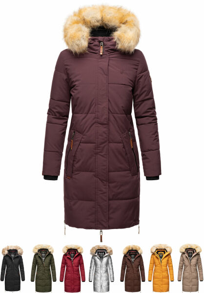 Navahoo Navahoo Halina Damen Winter Steppmantel mit Kunstfell