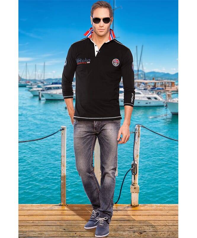 Nebulus Poloshirt langarm BENTY Herren Outlet