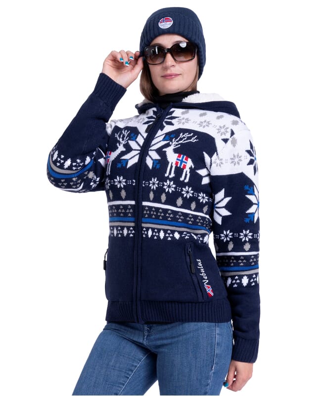 Nebulus Norweger Jacke Hoody mit Teddyfell NORON Damen Blitzangebot