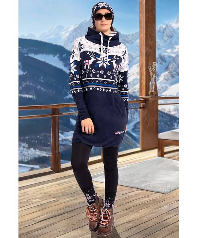 Nebulus Norweger Strickkleid FINALY Damen Auslauf