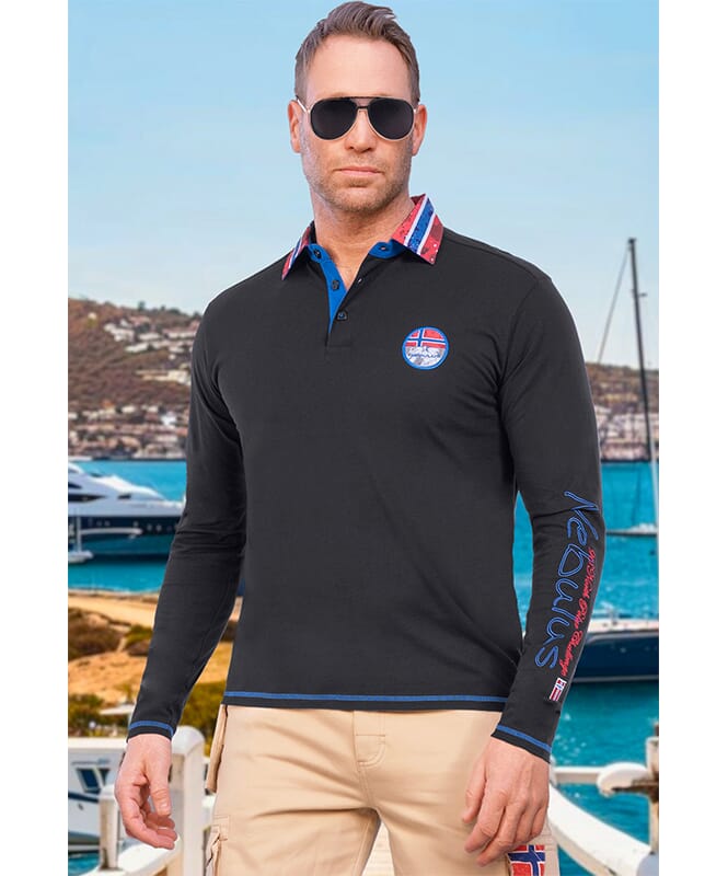 Nebulus Langarm Polo SECOND Herren Online Outlet