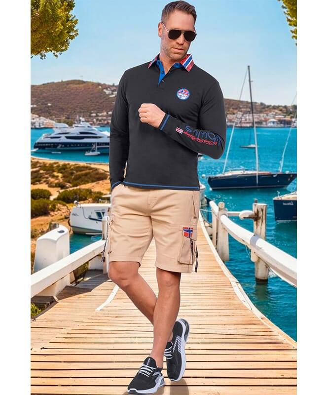Nebulus Langarm Polo SECOND Herren Online Outlet