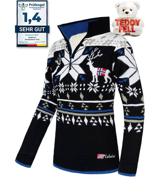 Nebulus Norweger Strickpulli mit Teddyfell FRIA Damen Neuheiten