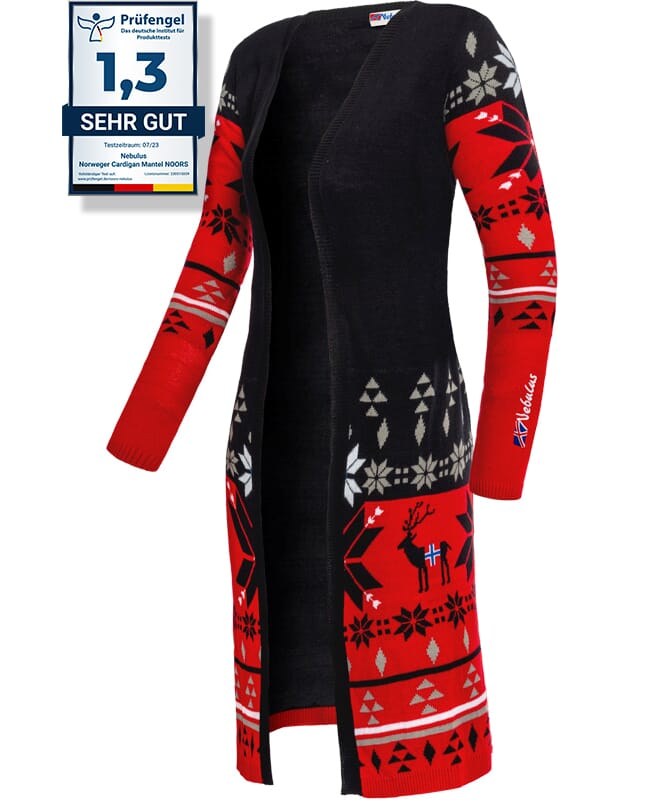 Nebulus Norweger Cardigan Strickjacke Mantel NOORS Damen Räumungsverkauf