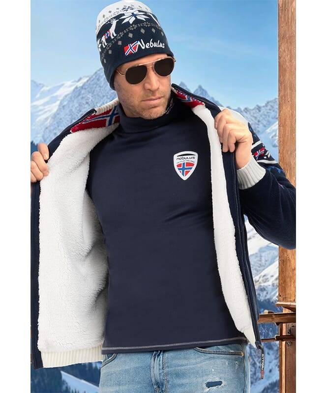 Nebulus Norweger Strickjacke mit Teddyfell CANADIAN Herren Neuheiten