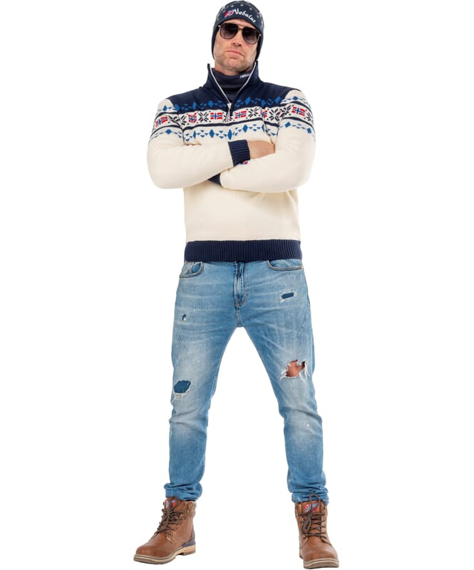 Nebulus Norweger Strickpulli mit Teddyfell STEEN Herren Angebote