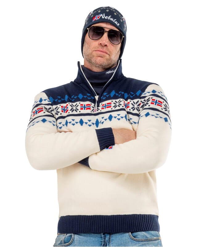 Nebulus Norweger Strickpulli mit Teddyfell STEEN Herren Angebote