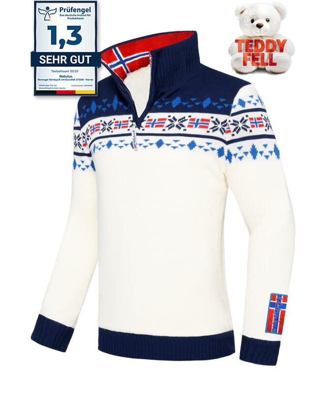 Nebulus Norweger Strickpulli mit Teddyfell STEEN Herren Angebote